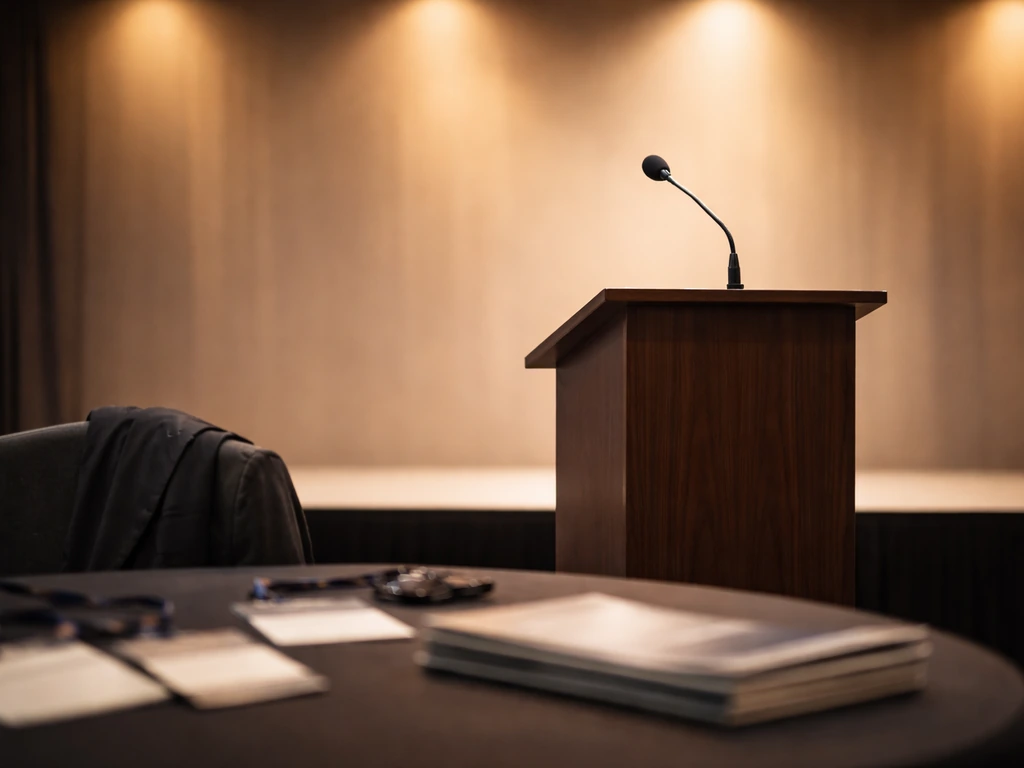 Keynote speaking scene with a microphone and podium, evoking a major public-speaking income source